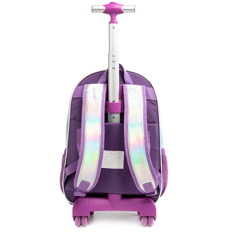 3PCS  School Bags for Girls with Wheeled Bag Sequin Cartoon Cute  16"  Kids' Luggage  Mochila Trolley  Mochila Trolley