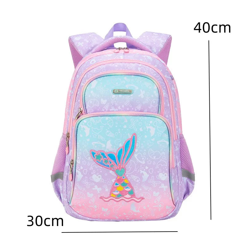 3pcs/set Cute Cartoon Backpack Elementary  School Bags For Girls Children Stationery Pen Pencil Handbag Lunch Box