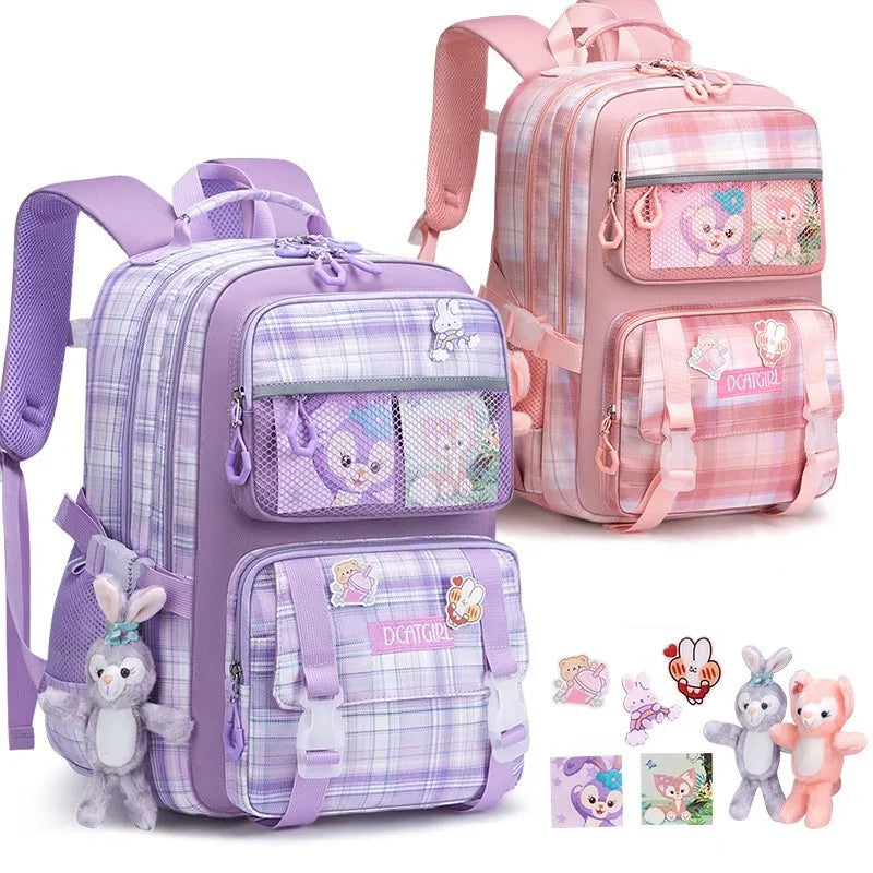 Large-capacity Cute Women Multi-Pocket Nylon Backpack Ins Junior High School Student School Bag Female Girl Backpack Laptop Book