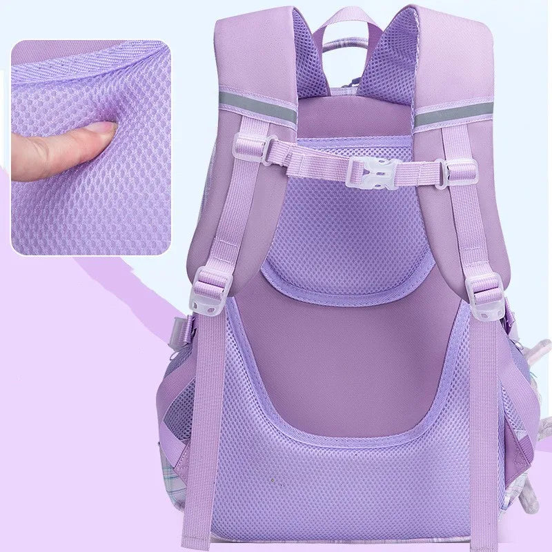 Large-capacity Cute Women Multi-Pocket Nylon Backpack Ins Junior High School Student School Bag Female Girl Backpack Laptop Book