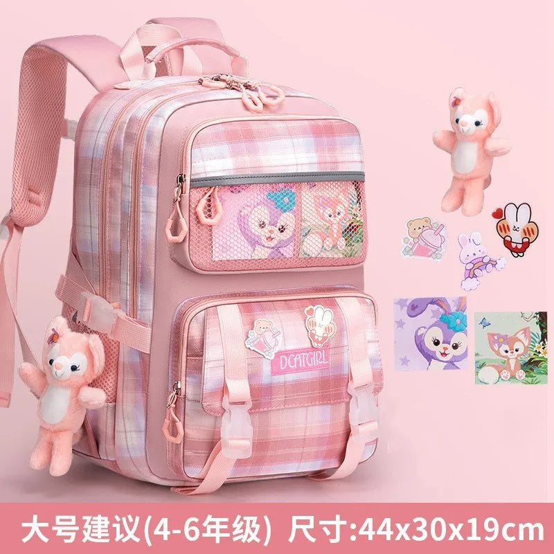 Large-capacity Cute Women Multi-Pocket Nylon Backpack Ins Junior High School Student School Bag Female Girl Backpack Laptop Book