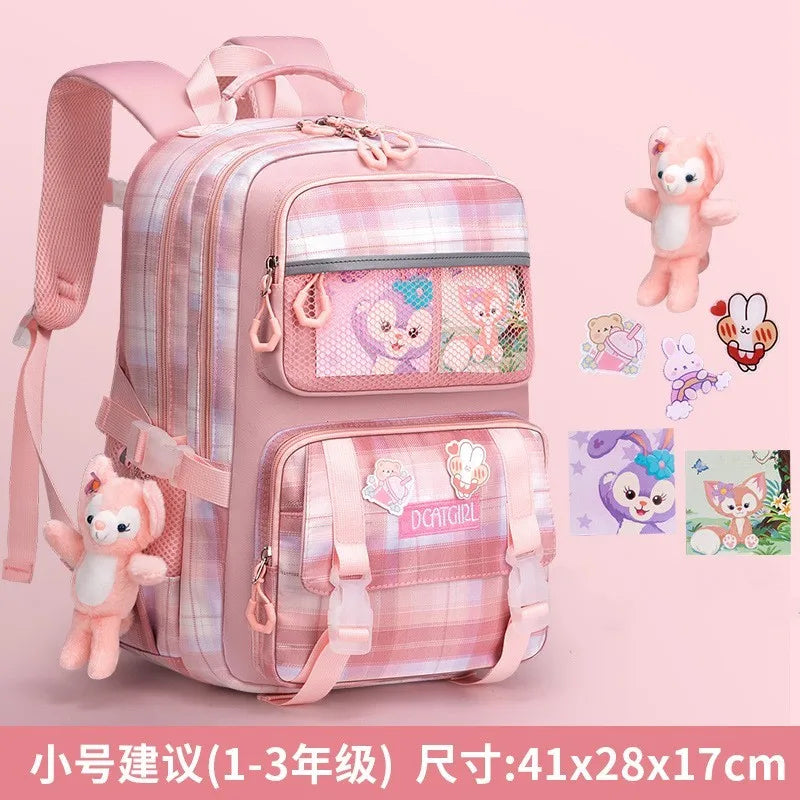 Large-capacity Cute Women Multi-Pocket Nylon Backpack Ins Junior High School Student School Bag Female Girl Backpack Laptop Book