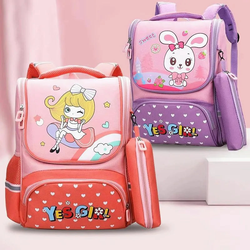 New Children's School Bag Cartoon Fashion Rabbit Dinosaur Kindergarten Boys and Girls Load Reduction Backpacks Large Capacity