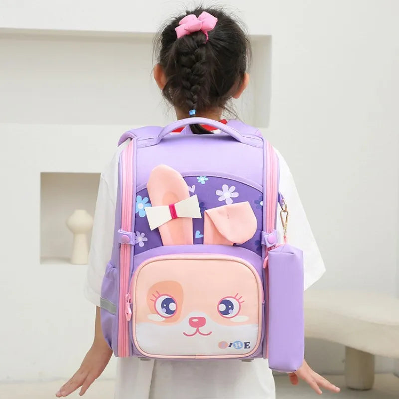 New Kindergarten Backpack School Bags For Girls Baby Princess Rabbit Satchel Waterproof Bag Orthopedic Boys Fashion Backpack