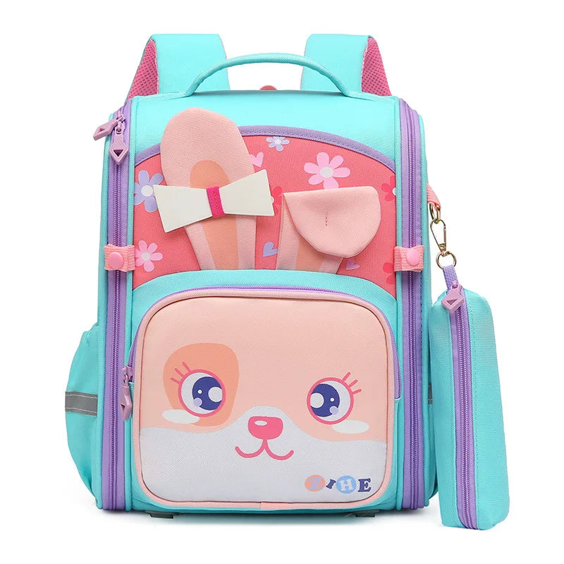 New Kindergarten Backpack School Bags For Girls Baby Princess Rabbit Satchel Waterproof Bag Orthopedic Boys Fashion Backpack