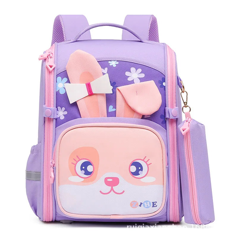 New Kindergarten Backpack School Bags For Girls Baby Princess Rabbit Satchel Waterproof Bag Orthopedic Boys Fashion Backpack