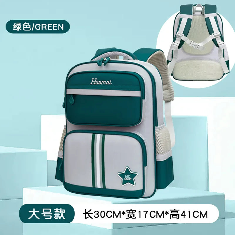 New children's backpack for elementary school students with large capacity, boys and girls, grades 1-3-6, pentagram backpack