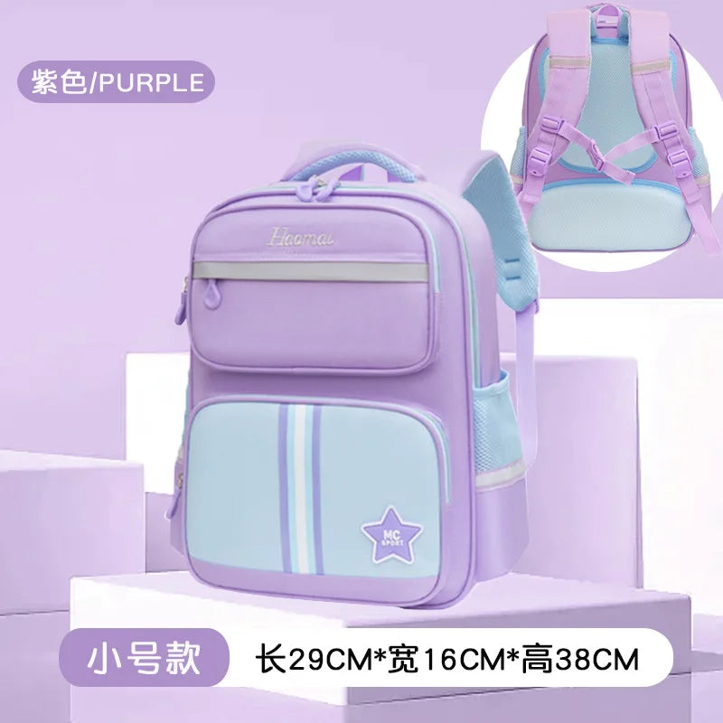 New children's backpack for elementary school students with large capacity, boys and girls, grades 1-3-6, pentagram backpack