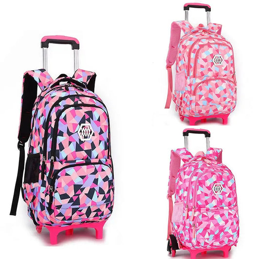 Removable Children School Bags with 2/6 Wheels for Girls Trolley Backpack Kids Wheeled Bag Bookbag travel luggage Rucksack