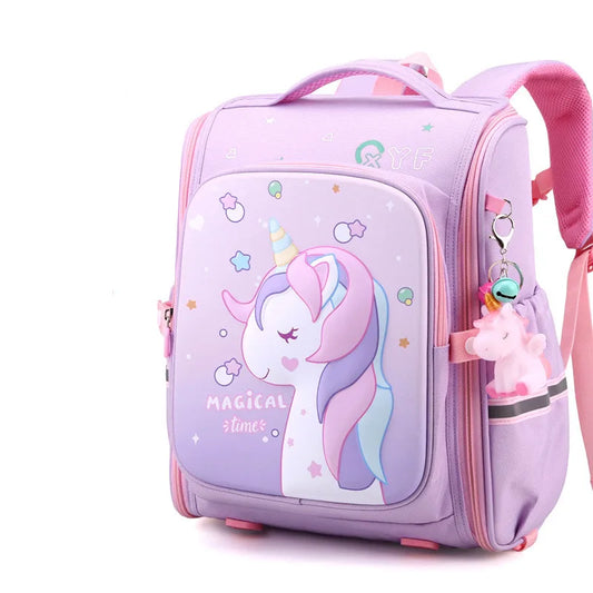 Unicorn Primary School Student Schoolbag 1-6 Grade Female Large-Capacity Backpack Integrated Breathable Space Schoolbag